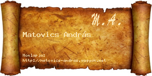 Matovics András névjegykártya