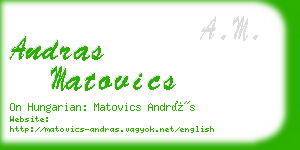 andras matovics business card